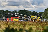 28-08-2023 Breda - In de landgoederenzone staat de enorme boormachine klaar die onder de wijk Haagse Beemden door gaat boren. Door het gat dat hij boort trekt men de 150 KV hoogspaningskabels. - Fotokrant