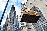 28-01-2019 Breda - De Grote of Onze Lieve Vrouwe kerk staat nog maanden zonder wijzerplaten. - Fotokrant