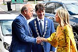 03-07-2019 Breda - Koningin Maxima bezocht in Breda Met je Hart .Dit is de winnaar van het Grote Appeltje van Oranje 2019. Bij aankomst werd de koningin welkom geheten door burgemeester Paul Depla en voormalig burgemeester Peter van der Velden. - Fotokrant