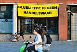 24-03-2022 Breda - Boze NAC fans hebben een spandoek aan het Rat Verlegh stadion gehangen. Ze zijn niet blij met de overname plannen van hun volksclub door de City Foottball Group.  - Fotokrant