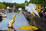 16-08-2026 Breda -  In de haven is tijdens de Havendagen de badeendjesrace gehouden. Bij deze race drijven de badeendjes  tegen de stroom in.  - Fotokrant
